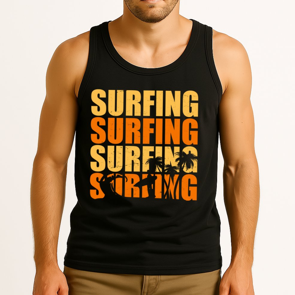 Surfing Retro Beach Tank Top