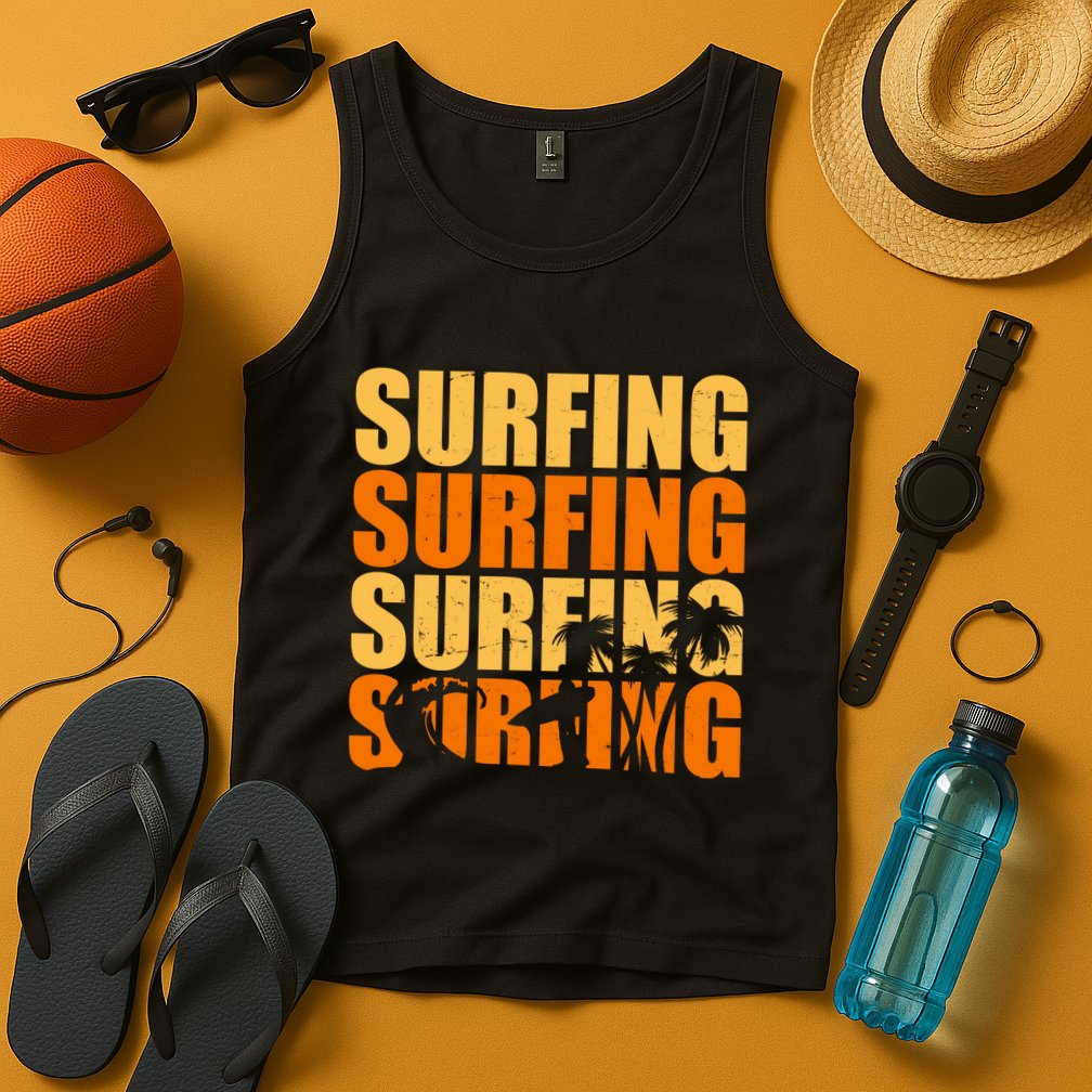 Surfing Retro Beach Tank Top