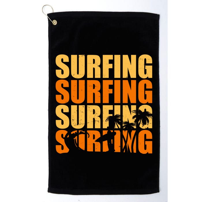 Surfing Retro Beach Golf Towel