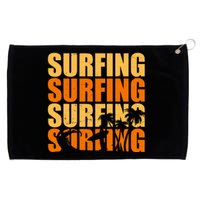 Surfing Retro Beach Grommeted Golf Towel