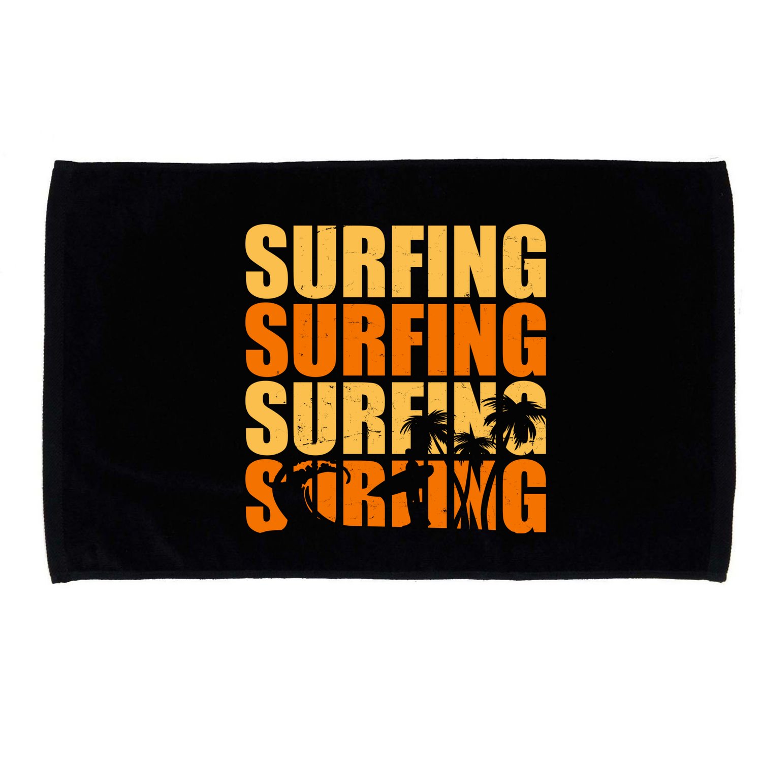 Surfing Retro Beach Microfiber Hand Towel