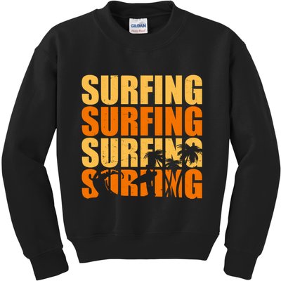 Surfing Retro Beach Kids Sweatshirt