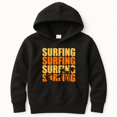 Surfing Retro Beach Kids Hoodie
