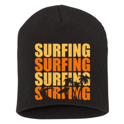 Surfing Retro Beach Short Acrylic Beanie