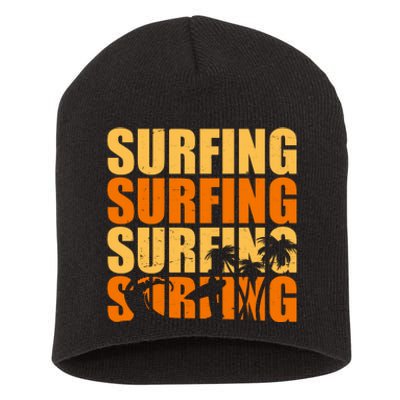 Surfing Retro Beach Short Acrylic Beanie