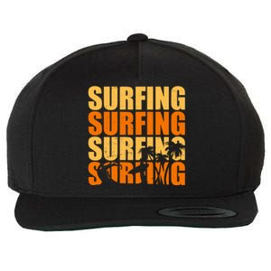 Surfing Retro Beach Wool Snapback Cap