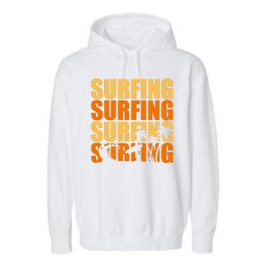 Surfing Retro Beach Garment-Dyed Fleece Hoodie