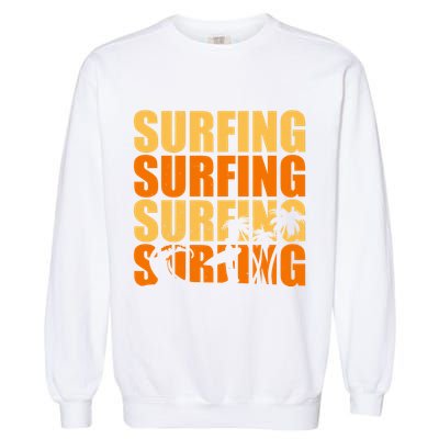 Surfing Retro Beach Garment-Dyed Sweatshirt