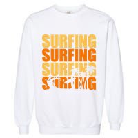 Surfing Retro Beach Garment-Dyed Sweatshirt