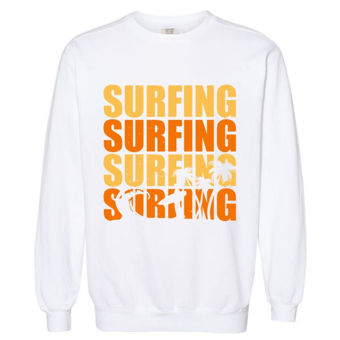 Surfing Retro Beach Garment-Dyed Sweatshirt