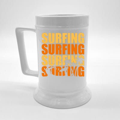 Surfing Retro Beach Beer Stein