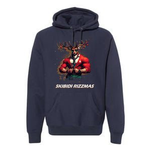 Skibid.I Rizzmas Bruh Sigma Reindeer Merry Christmas Xmas Premium Hoodie