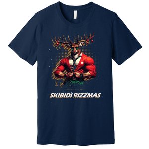 Skibid.I Rizzmas Bruh Sigma Reindeer Merry Christmas Xmas Premium T-Shirt