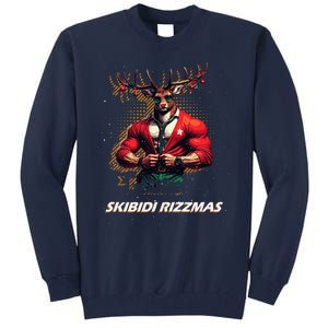 Skibid.I Rizzmas Bruh Sigma Reindeer Merry Christmas Xmas Tall Sweatshirt