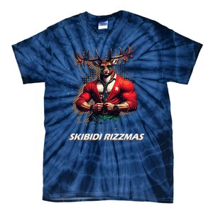 Skibid.I Rizzmas Bruh Sigma Reindeer Merry Christmas Xmas Tie-Dye T-Shirt