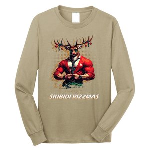 Skibid.I Rizzmas Bruh Sigma Reindeer Merry Christmas Xmas Long Sleeve Shirt