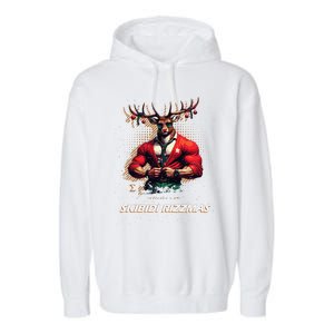 Skibid.I Rizzmas Bruh Sigma Reindeer Merry Christmas Xmas Garment-Dyed Fleece Hoodie