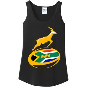 Springbok Rugby Ball & South African Flag Ladies Essential Tank