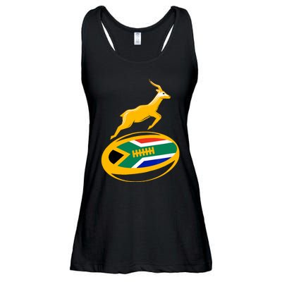 Springbok Rugby Ball & South African Flag Ladies Essential Flowy Tank