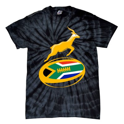 Springbok Rugby Ball & South African Flag Tie-Dye T-Shirt