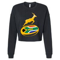 Springbok Rugby Ball & South African Flag Cropped Pullover Crew