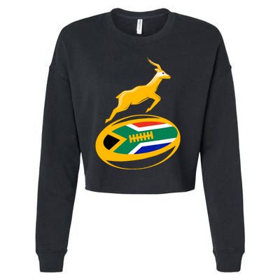 Springbok Rugby Ball & South African Flag Cropped Pullover Crew