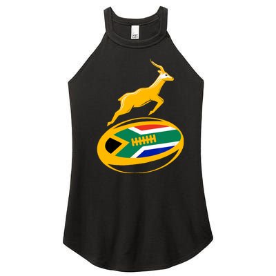 Springbok Rugby Ball & South African Flag Women's Perfect Tri Rocker Tank