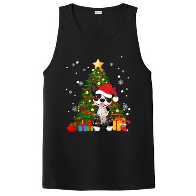 Santa Reindeer Boston Terrier Christmas Tree Lights Dog Gift PosiCharge Competitor Tank