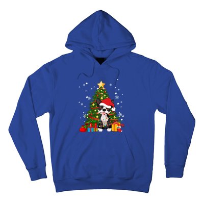 Santa Reindeer Boston Terrier Christmas Tree Lights Dog Gift Hoodie