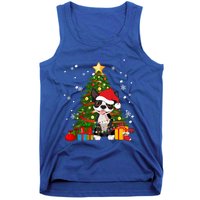 Santa Reindeer Boston Terrier Christmas Tree Lights Dog Gift Tank Top