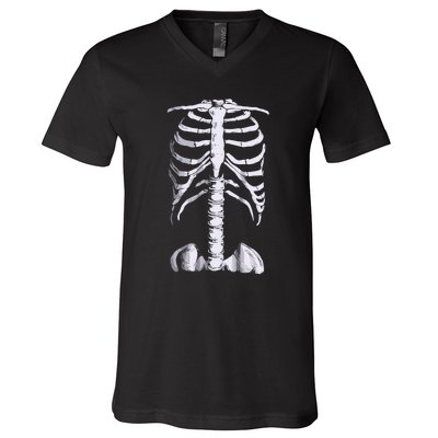 Skeleton Rib Cage V-Neck T-Shirt