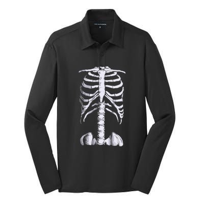 Skeleton Rib Cage Silk Touch Performance Long Sleeve Polo