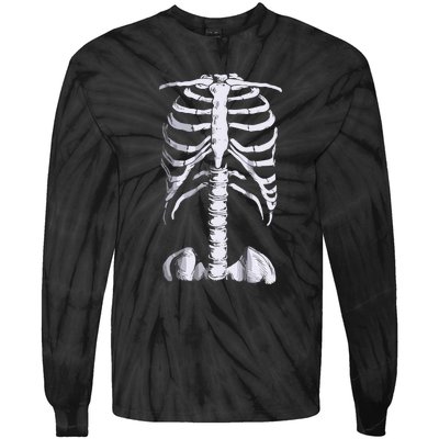 Skeleton Rib Cage Tie-Dye Long Sleeve Shirt