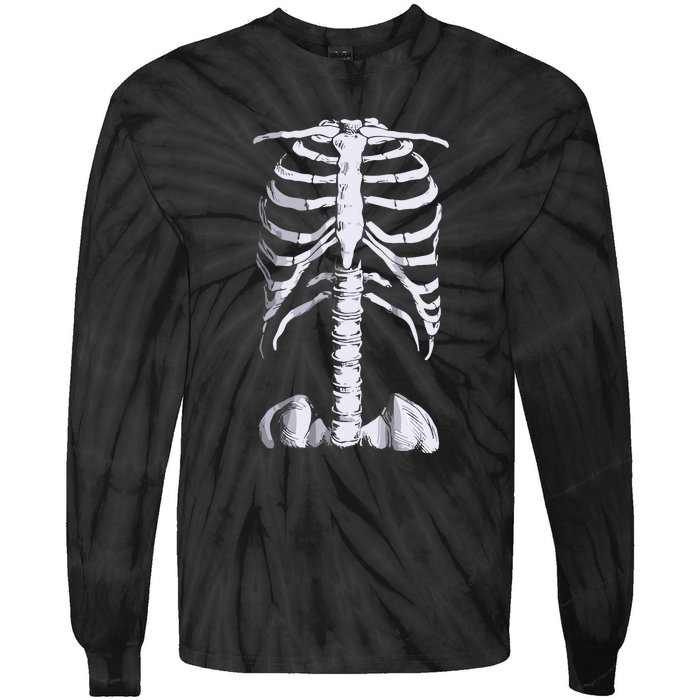 Skeleton Rib Cage Tie-Dye Long Sleeve Shirt