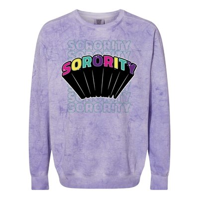 Sorority Retro Colorful Colorblast Crewneck Sweatshirt