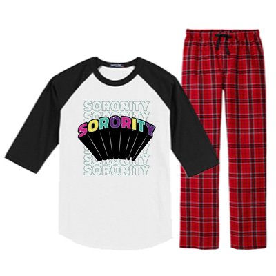 Sorority Retro Colorful Raglan Sleeve Pajama Set