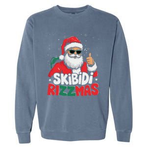 Skibid.I Rizzmas Christmas Santa Claus Merry Rizz Mas Sigmas Garment-Dyed Sweatshirt