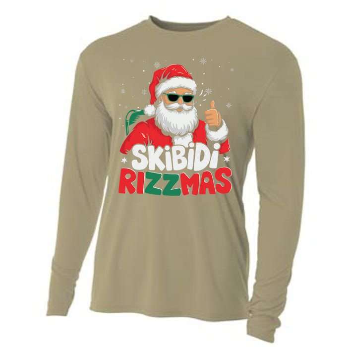 Skibid.I Rizzmas Christmas Santa Claus Merry Rizz Mas Sigmas Cooling Performance Long Sleeve Crew