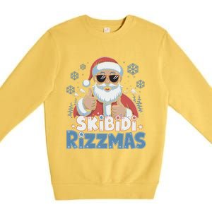 Skibid.I Rizzmas Christmas Santa Claus Merry Rizz Mas Sigmas Premium Crewneck Sweatshirt