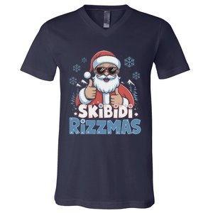 Skibid.I Rizzmas Christmas Santa Claus Merry Rizz Mas Sigmas V-Neck T-Shirt