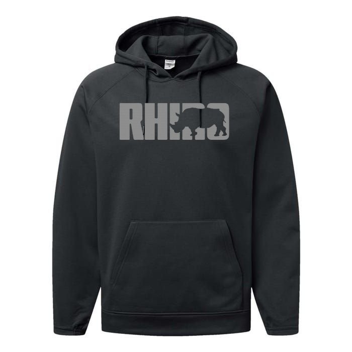 Save Rhino Clothing Rhino Rhinoceros Performance Fleece Hoodie