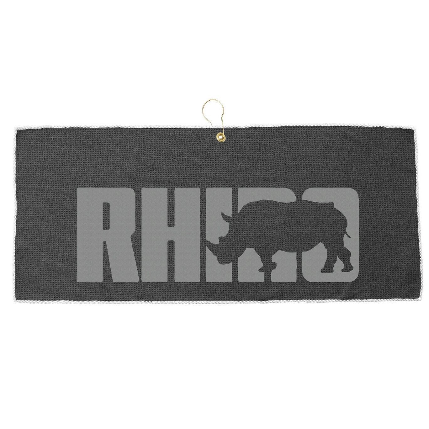 Save Rhino Clothing Rhino Rhinoceros Large Microfiber Waffle Golf Towel