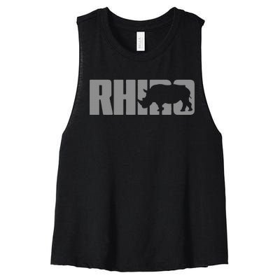 Save Rhino Clothing Rhino Rhinoceros Women's Racerback Cropped Tank