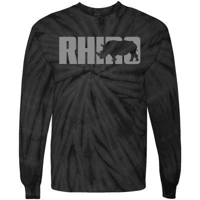 Save Rhino Clothing Rhino Rhinoceros Tie-Dye Long Sleeve Shirt