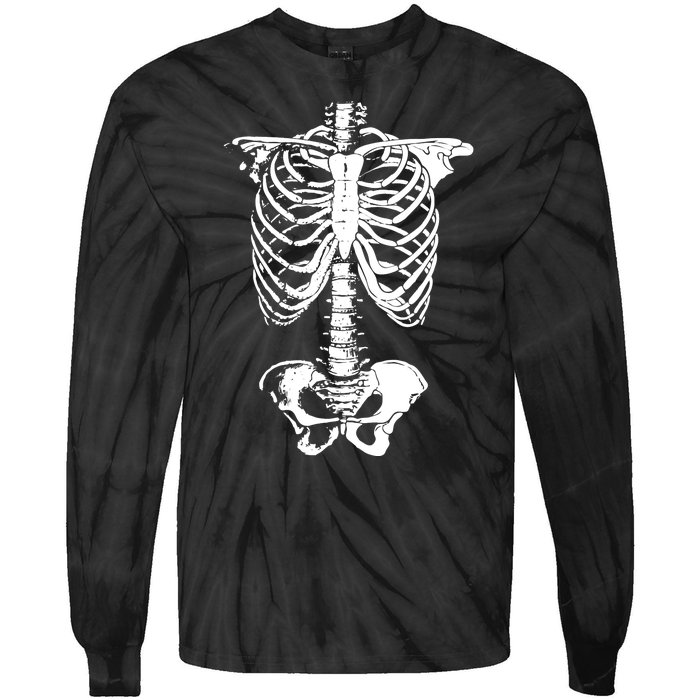 Skeleton Rib Cage Tie-Dye Long Sleeve Shirt