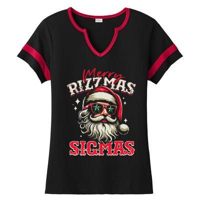 Skibid.I Rizzmas Christmas Rizz Santa Claus Charisma Cool Ladies Halftime Notch Neck Tee