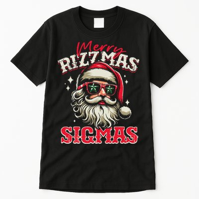 Skibid.I Rizzmas Christmas Rizz Santa Claus Charisma Cool Tall T-Shirt
