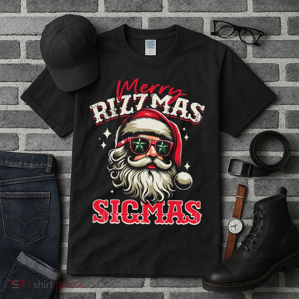Skibid.I Rizzmas Christmas Rizz Santa Claus Charisma Cool Tall T-Shirt
