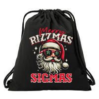 Skibid.I Rizzmas Christmas Rizz Santa Claus Charisma Cool Drawstring Bag