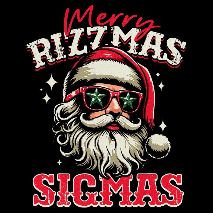 Skibid.I Rizzmas Christmas Rizz Santa Claus Charisma Cool Drawstring Bag